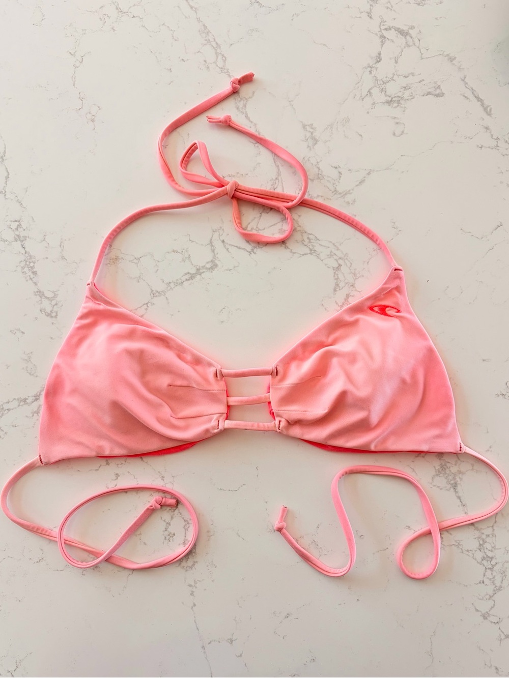 O’Neill Strappy Neon Pink Padded Triangle Bikini Top